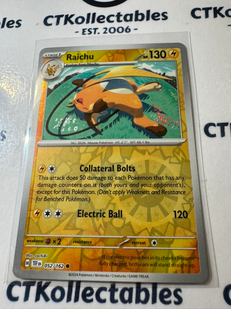 Raichu Reverse Holo #052/162 Scarlet & Violet Temporal Forces