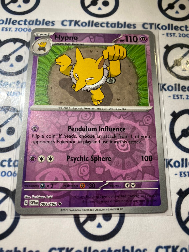 Hypno Reverse Holo #083/198 2023 Scarlet & Violet Pokémon TCG