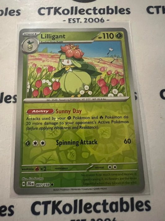 Lilligant Reverse Holo #007/159 Journey Together Pokemon Card TCG