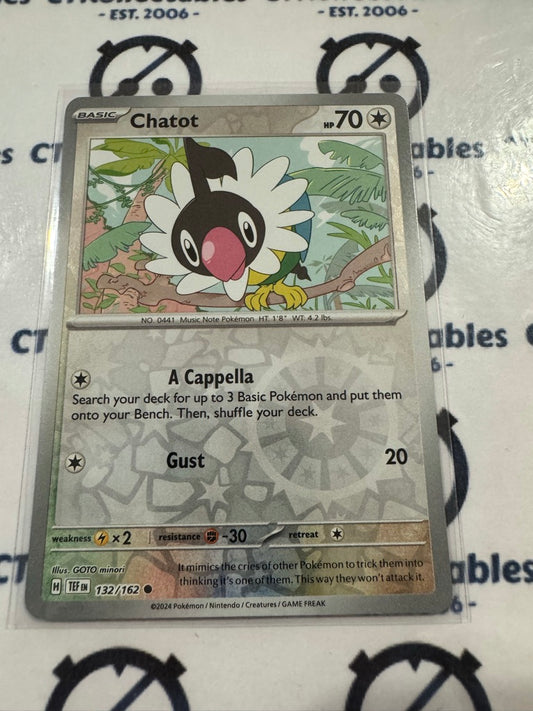 Chatot Reverse Holo Scarlet & Violet Temporal Forces # 132/162 Pokemon