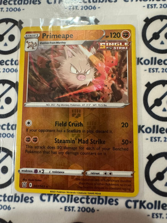 Primeape Reverse holo #067/163 Pokémon Card Battle Styles
