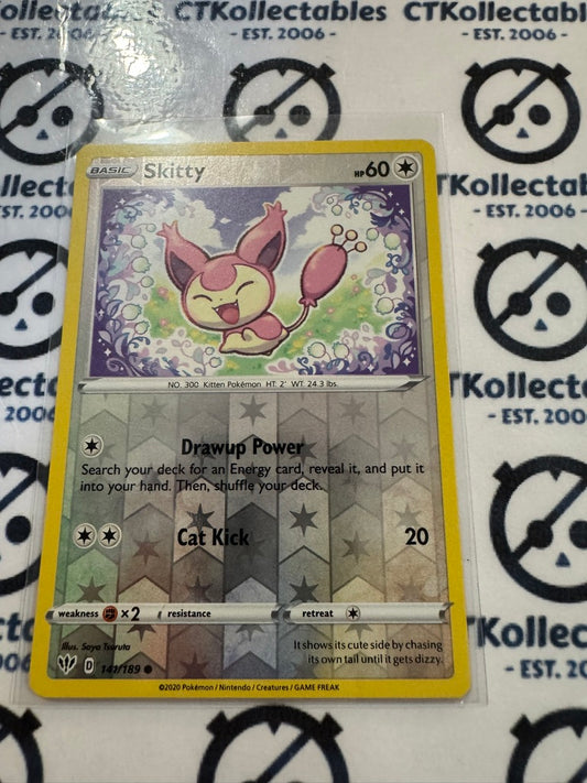 Skitty #141/189 Reverse Holo Rare Pokémon Card S & S Darkness Ablaze