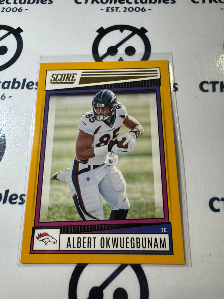 2022 NFL Score Gold #77 Albert Okwuegbunam Broncos