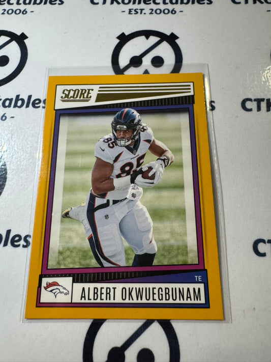 2022 NFL Score Gold #77 Albert Okwuegbunam Broncos