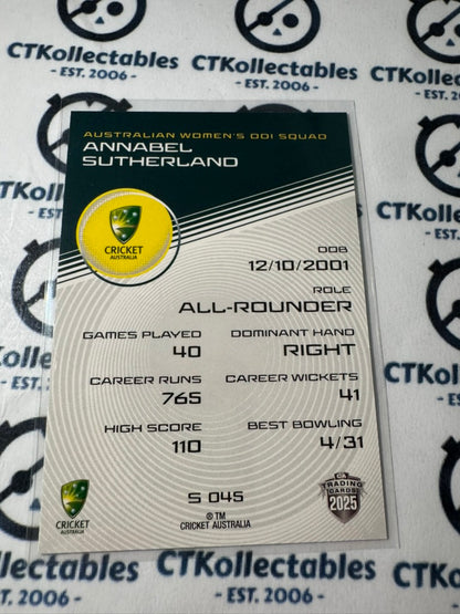 2025/26 CA Cricket Traders Annabel Sutherland Silver Parallel #S045