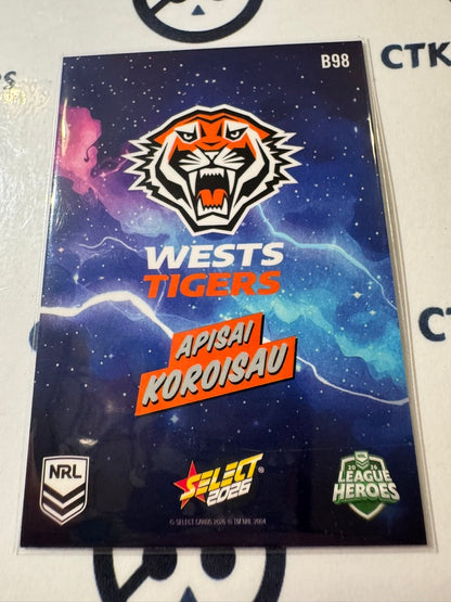 2026 Select NRL League Heroes BANG #B98 Apisai Koroisau Tigers