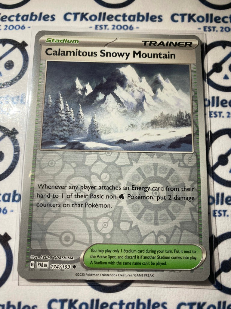 Calamitous Snowy Mountains Reverse Holo #174/193 2023 Paldea Evolved Pokemon Card