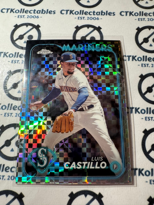 2024 Topps Chrome Baseball Luis Castillo X-Fractor #129 Mariners