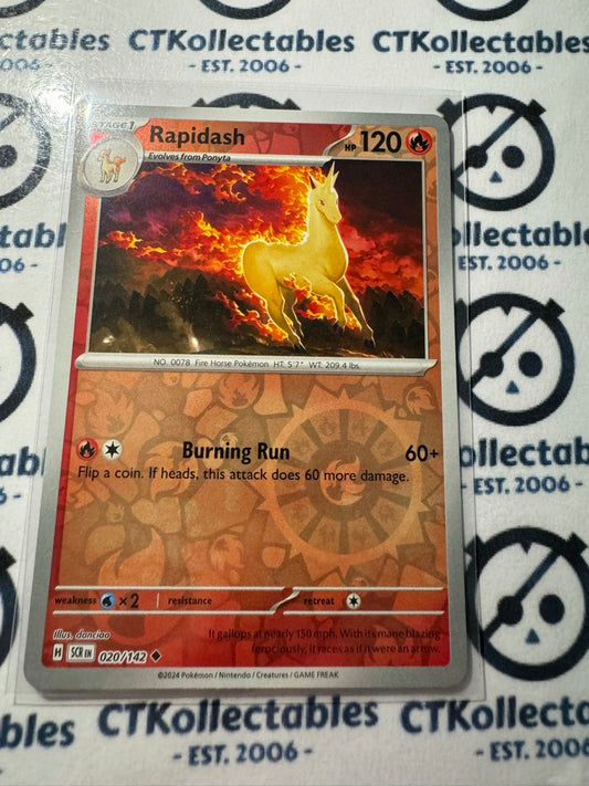 Rapidash Reverse Holo #020/142 Stellar Crown Scarlet & Violet Pokemon