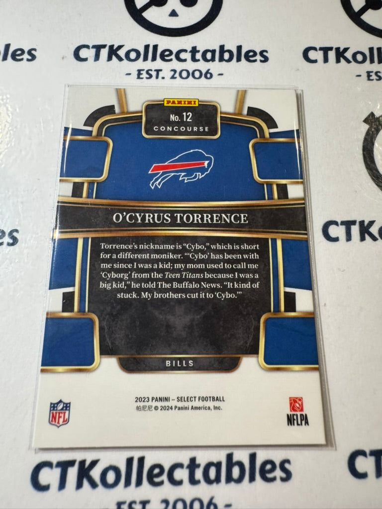2023 NFL Panini Select Concourse Rookie #12 O’Cyrus Torrence Bills