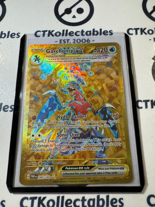 Garchomp Ex Hyper Rare GOLD #260/182 2023 Paradox Rift Pokémon