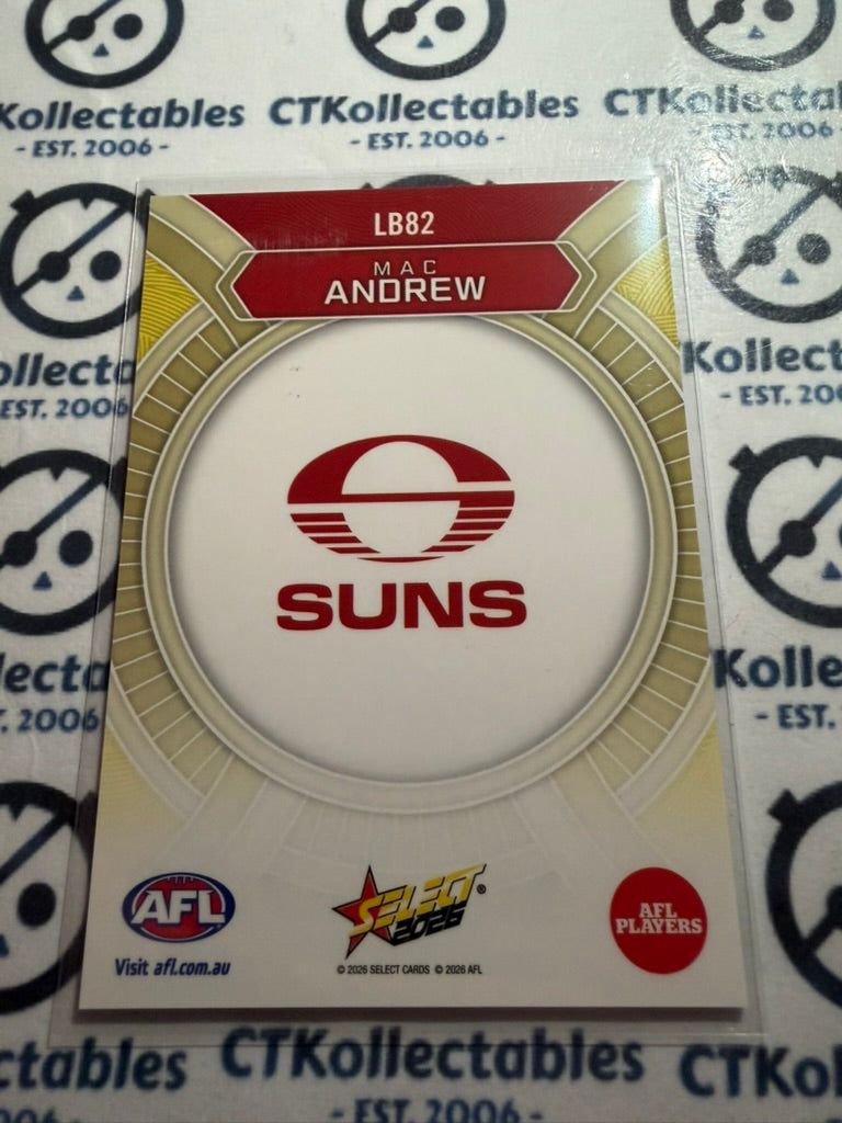 2026 Select AFL Footy Stars Luminous LB82 Mac Andrew Suns