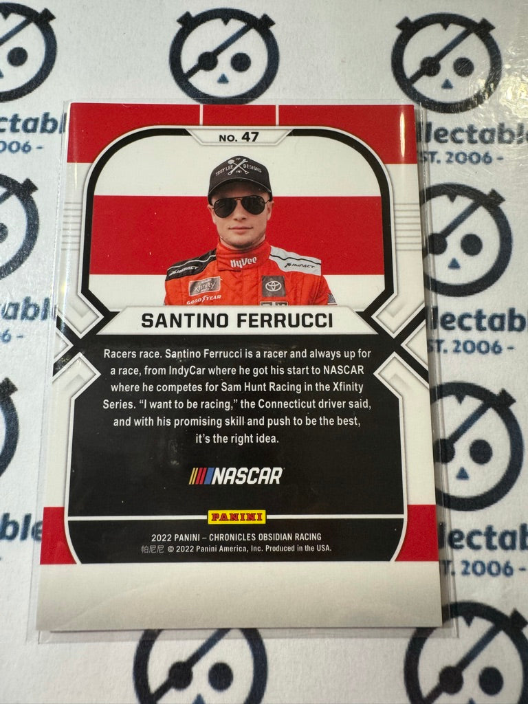 2022 Panini NASCAR Chronicles Obsidian Santino Ferrucci Rookie Card #47 RC