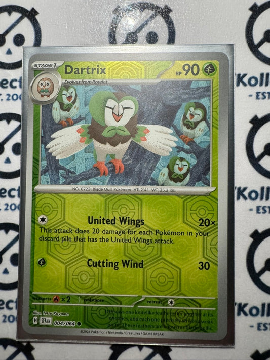 Dartrix Reverse Holo #004/064 2024 Shrouded Fable Pokemon TCG