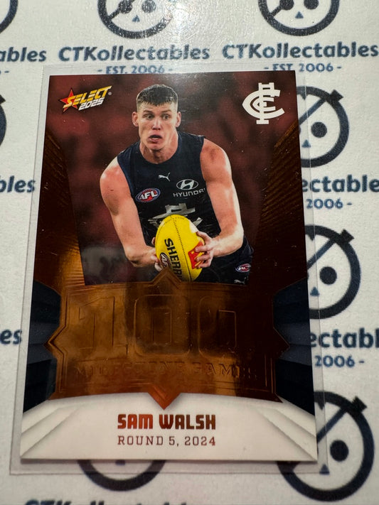 2025 AFL Footy Stars Milestone Sam Walsh MG15 Blues
