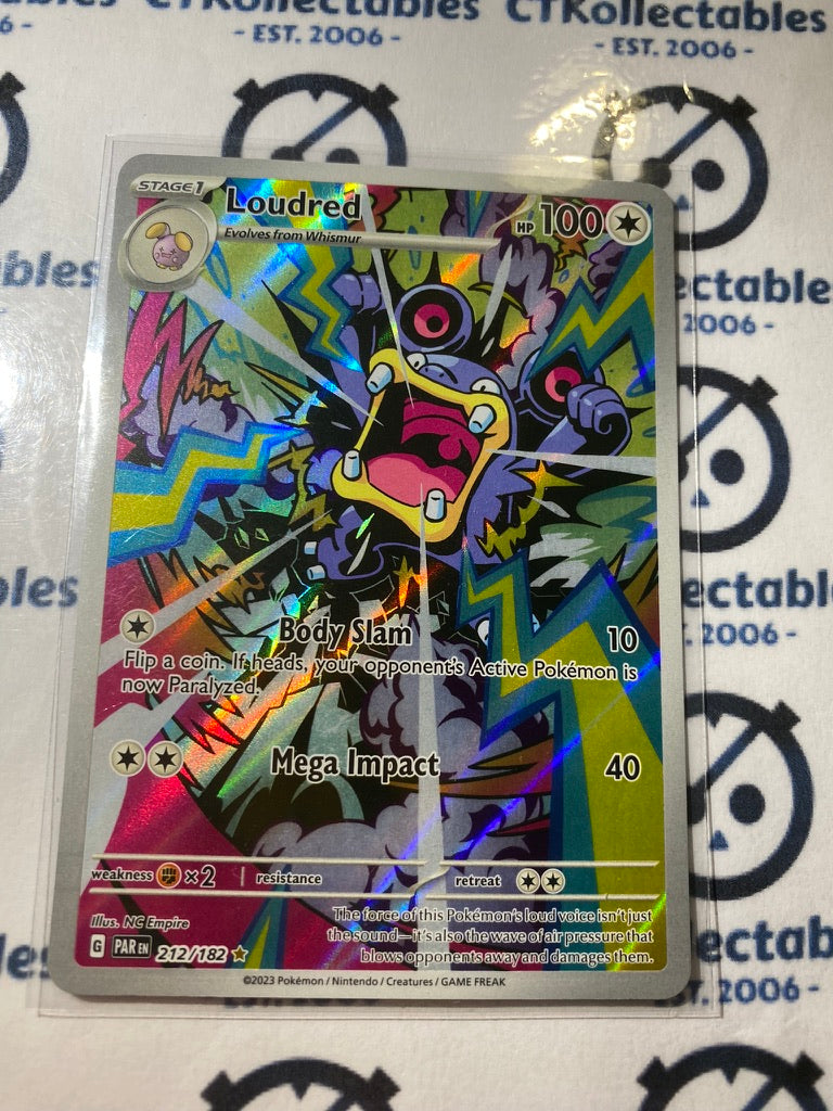 Loudred Illustration Rare #212/182 2023 Paradox Rift Pokémon TCG