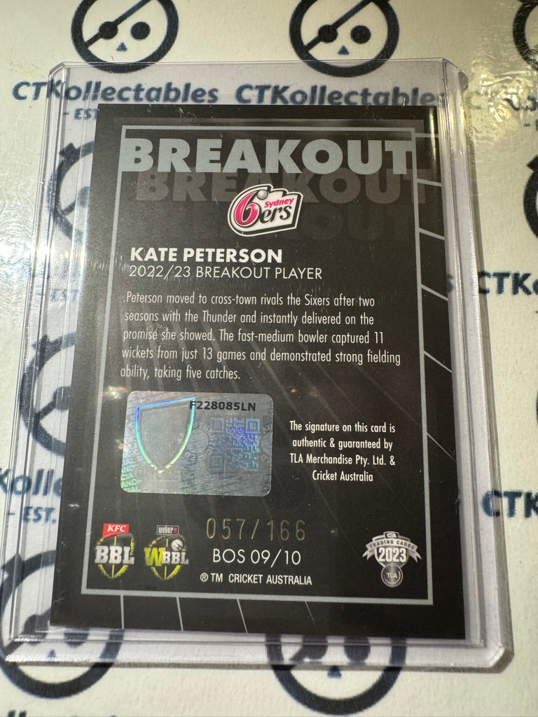 2023/24 TLA Cricket Traders Breakout Kate Peterson Black Signatures #057/166