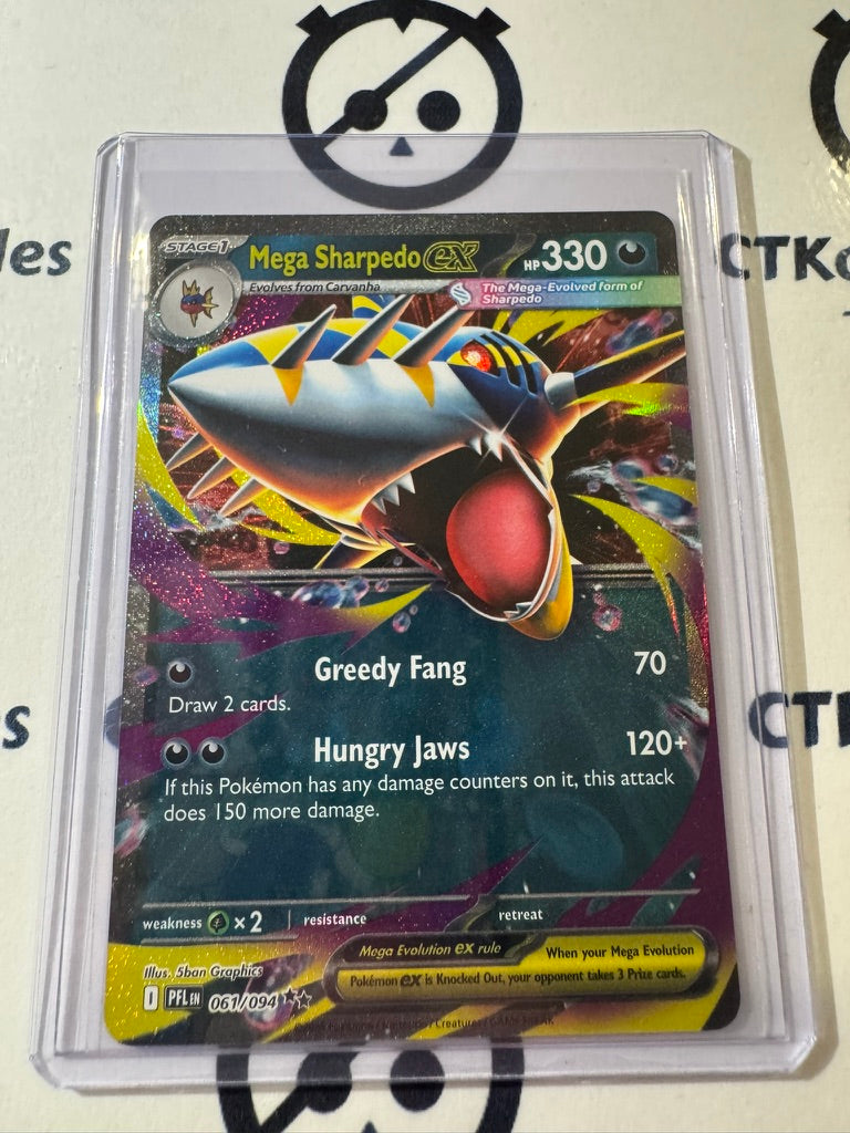 Mega Sharpedo EX Double Rare #061/094 Phantasmal Flames Pokemon