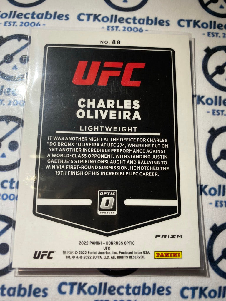 2022 UFC Panini Optic Charles Oliveira Purple Velocity Prizm #88 Lightweight