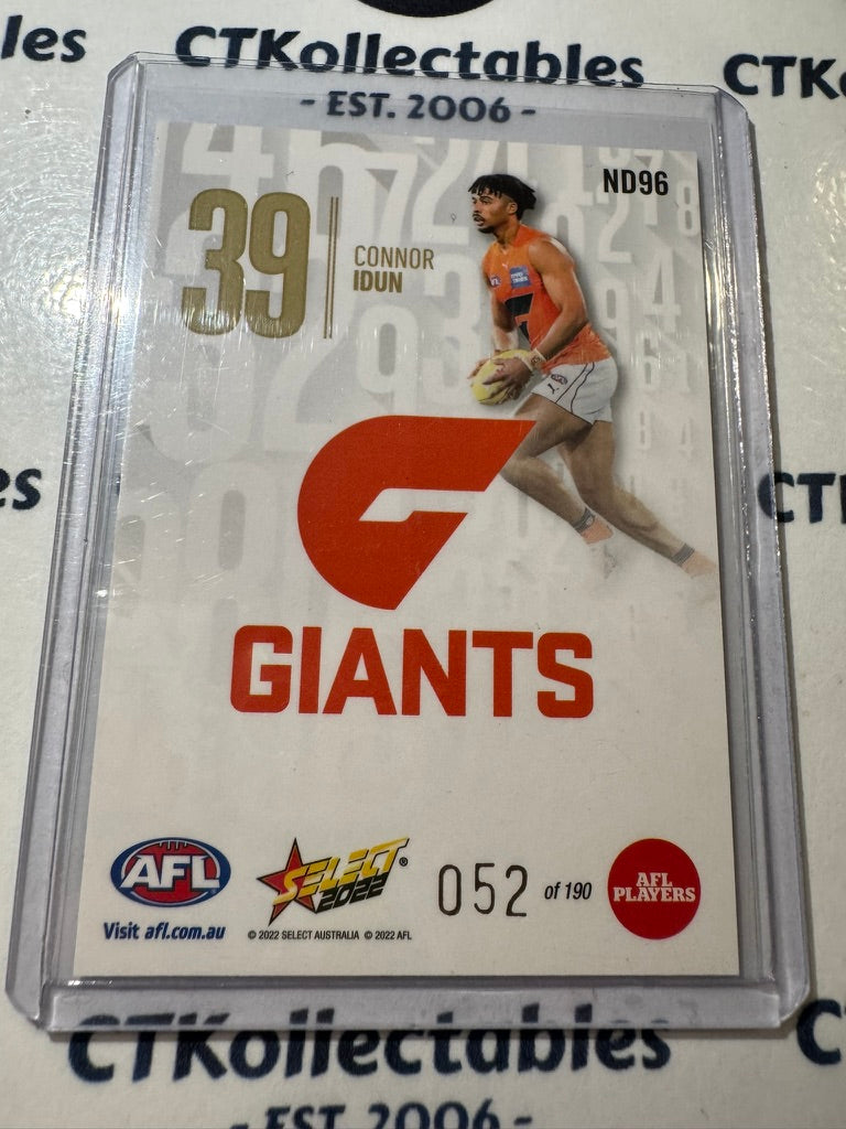2022 AFL Footy Stars Numbers Day - Connor Idun ND96 #052/190