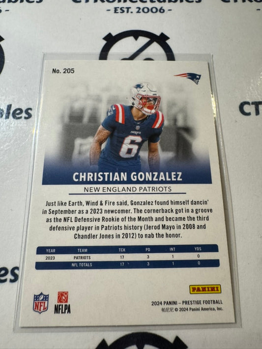 2024 NFL Prestige Dots Xtra Points #205 Christian Gonzalez New England Patriots