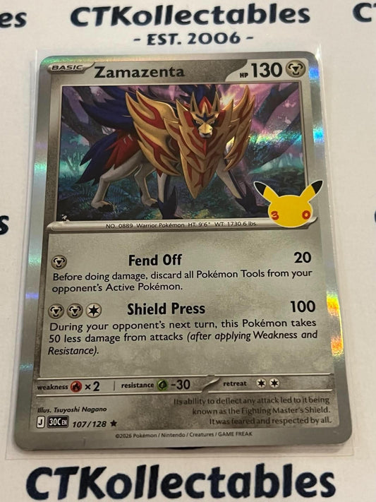 Zamazenta 107/128 Holo Foil ENG 30th Anniversary Celebration Pokemon TCG