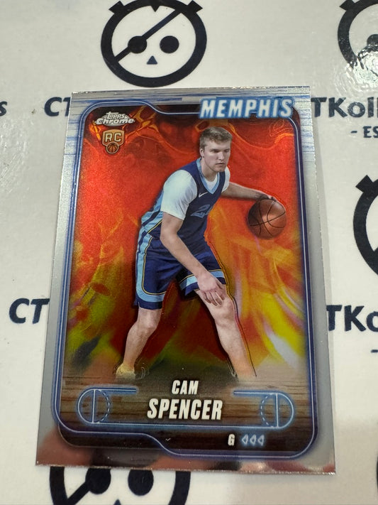 2024/25 Topps NBA Chrome Cam Spencer Rookie Base #130 Memphis