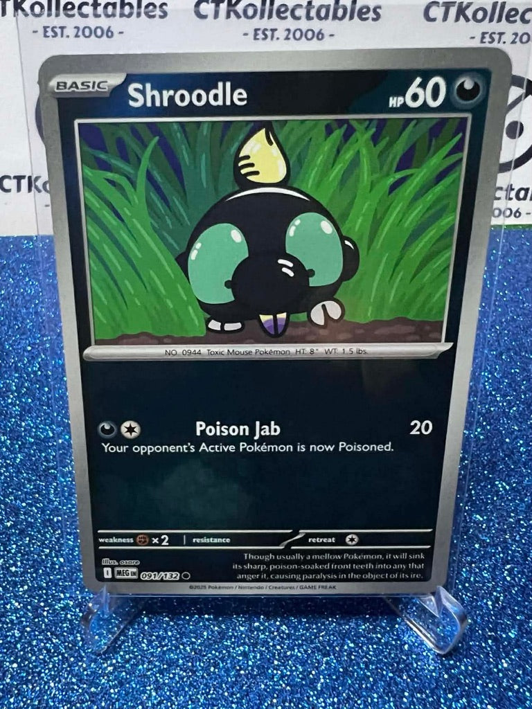 Shroodle Reverse Holo #091/132 Mega Evolution Pokemon