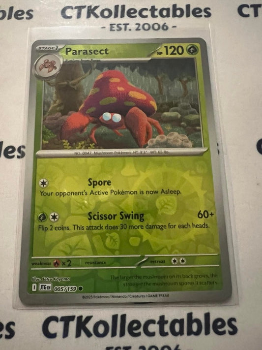 Parasect Reverse Holo #005/159 Journey Together Pokemon Card TCG