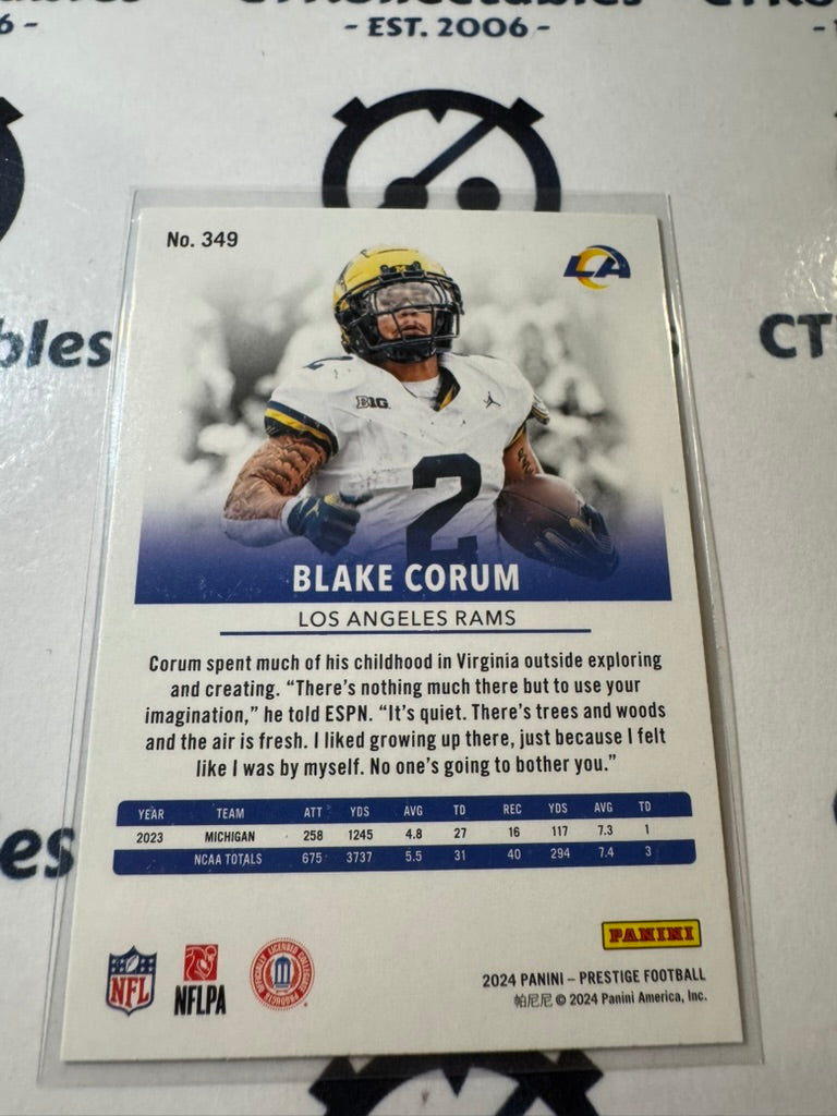 2024 NFL Prestige Dots Xtra Points Rookie Card #349 Blake Corum Rams
