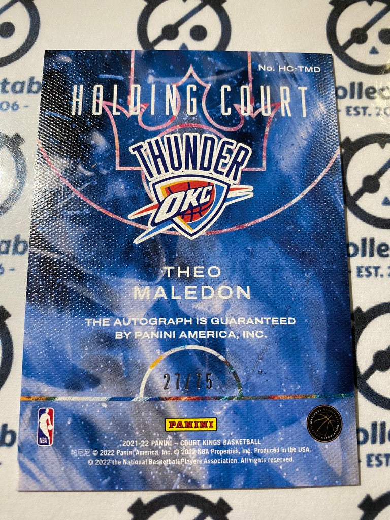 2020-21 NBA Court Kings Theo Maledon Holding Court Auto #27/75 OKC