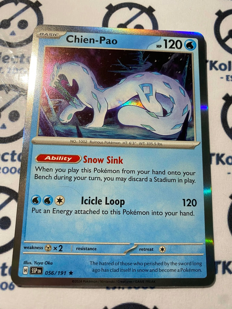 Chien-Pao Fire Holo Rare #056/191 Surging Sparks Pokémon TCG 2024