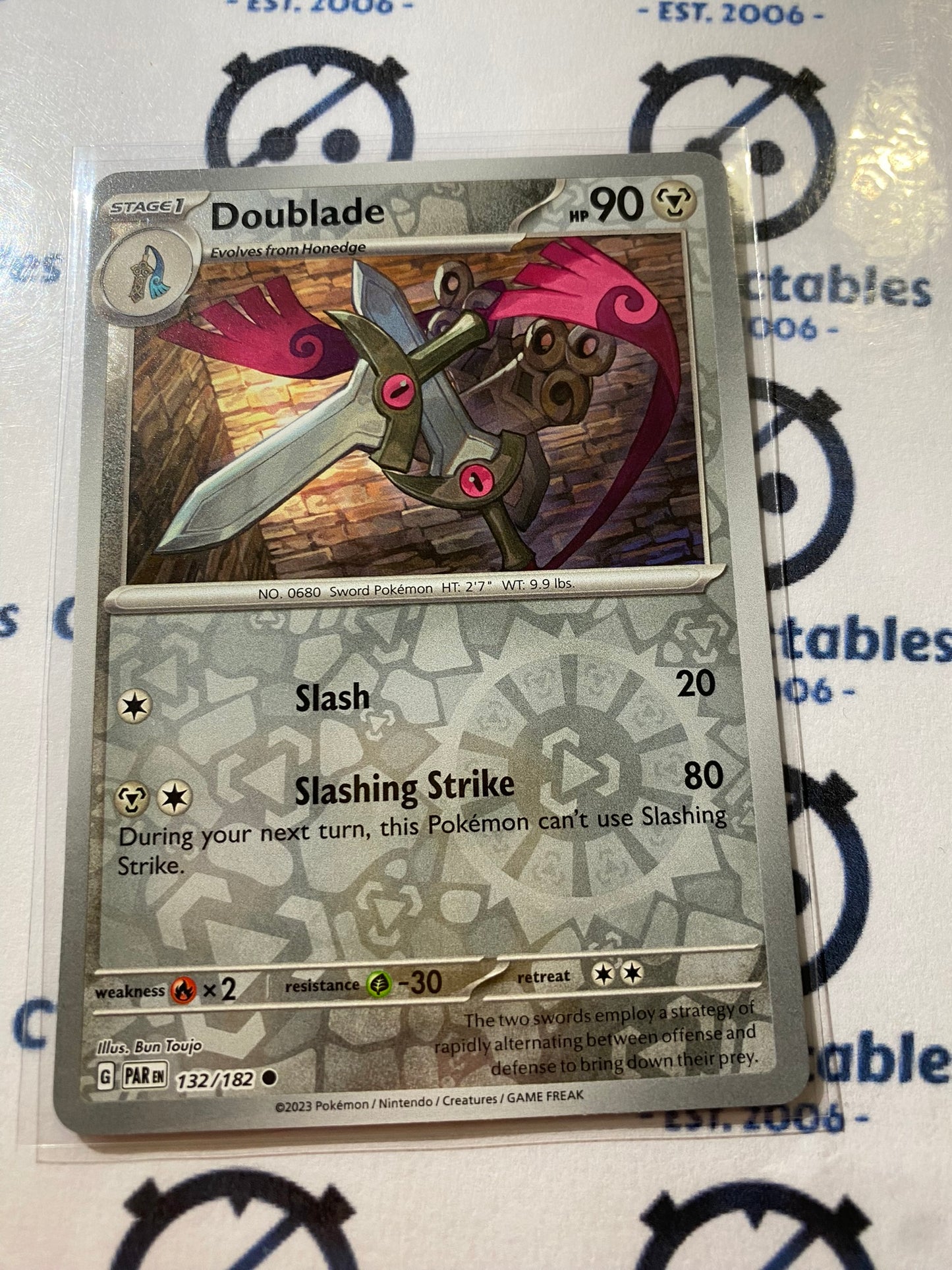 Doublade Reverse Holo #132/182 2023 Scarlet & Violet Paradox Rift Pokémon TCG