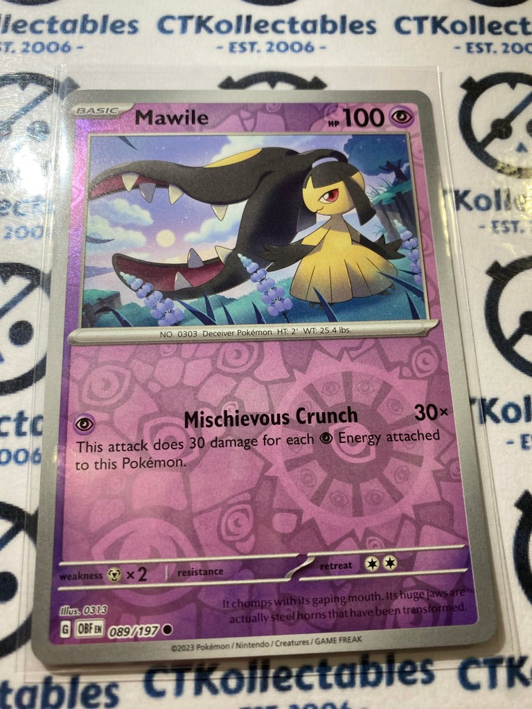 Mawile Reverse Holo #089/197 2023 Obsidian Flames Pokemon Card