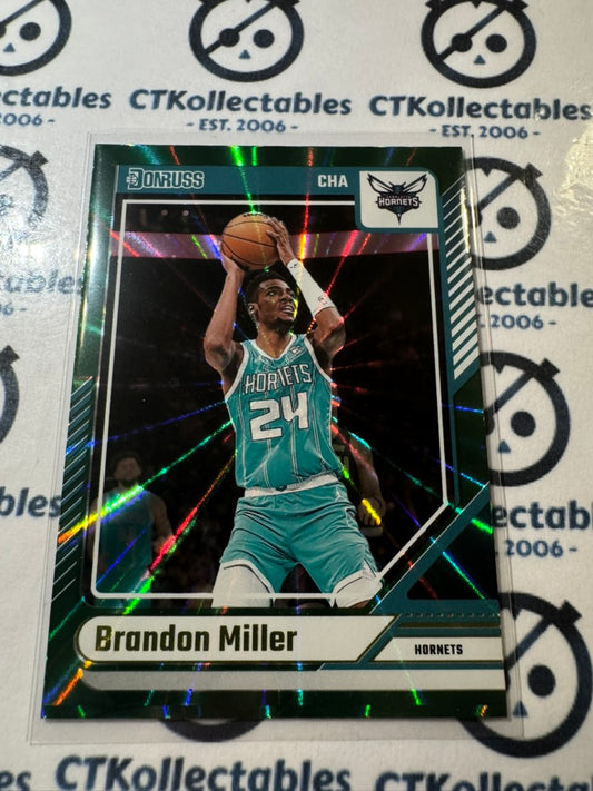 2024-25 NBA Panini Donruss Brandon Miller Green Laser #197 Hornets