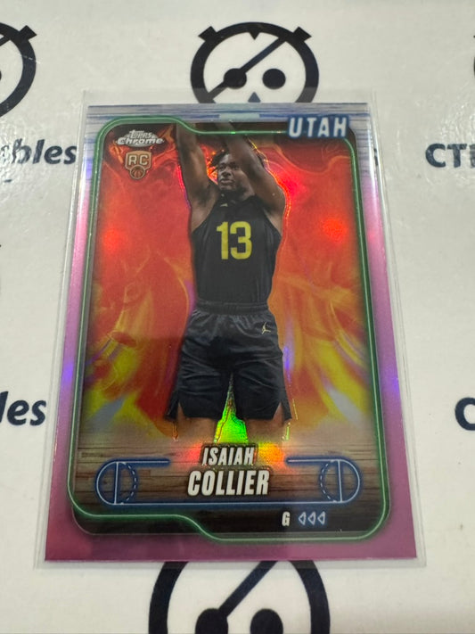 2024/25 Topps NBA Chrome Isaiah Collier Rookie Pink Refractor #112 Utah