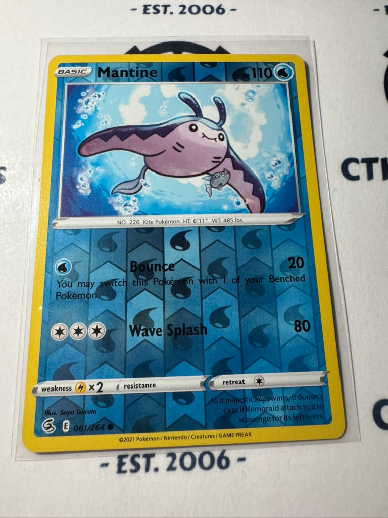 Mantine Reverse Holo #061/264 2021 Sword & Shield Fusion Strike Pokemon Card