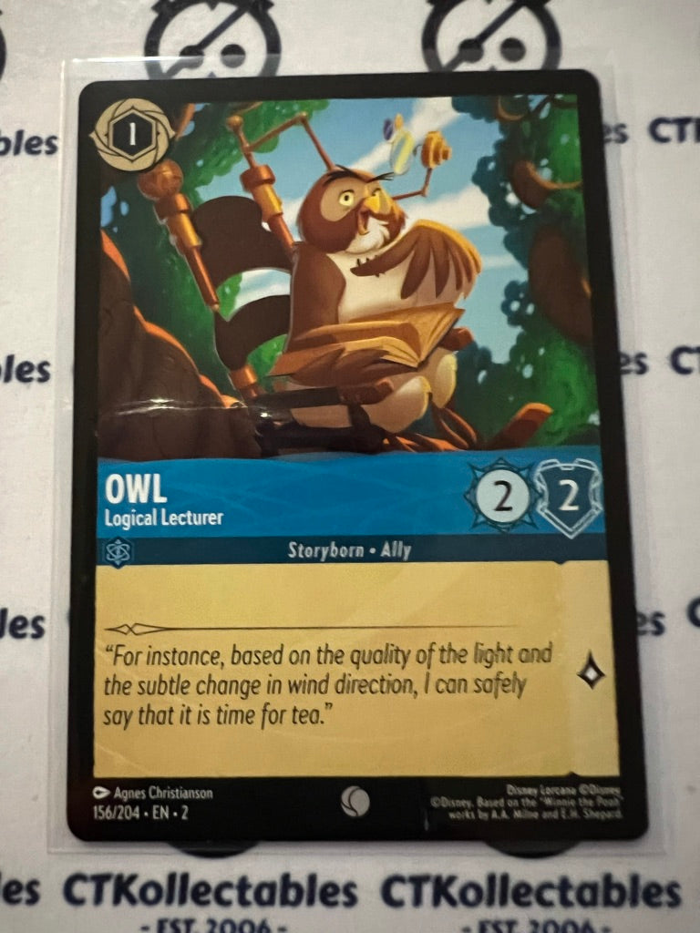 2024 Disney Lorcana Floodborn Non-Foil #156 Owl, Logical Lecturer – Common