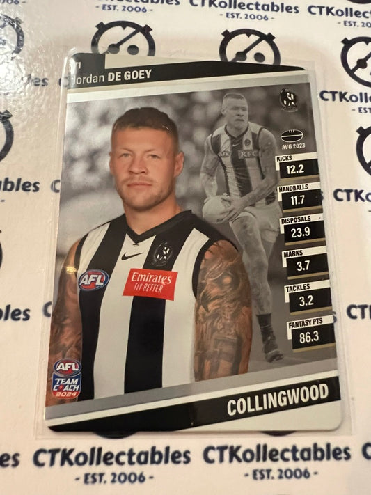 2024 AFL Teamcoach Silver Card #71 Jordan De Goey Magpies