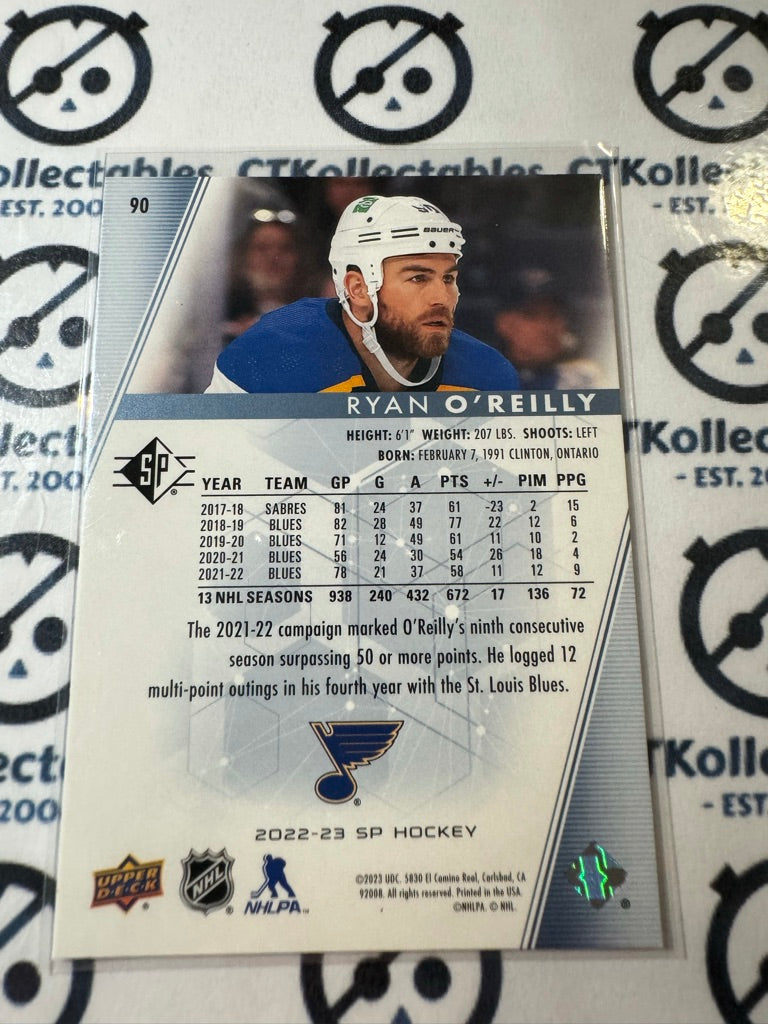 2022-23 NHL SP Hockey Ryan O'Reilly Blue Parallel #90 Blues