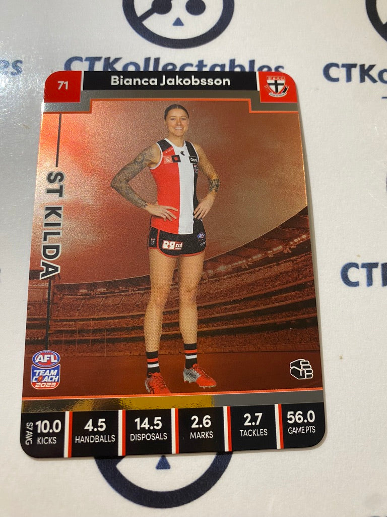 2023 AFLW Teamcoach Silver Card #71 Bianca Jakobsson