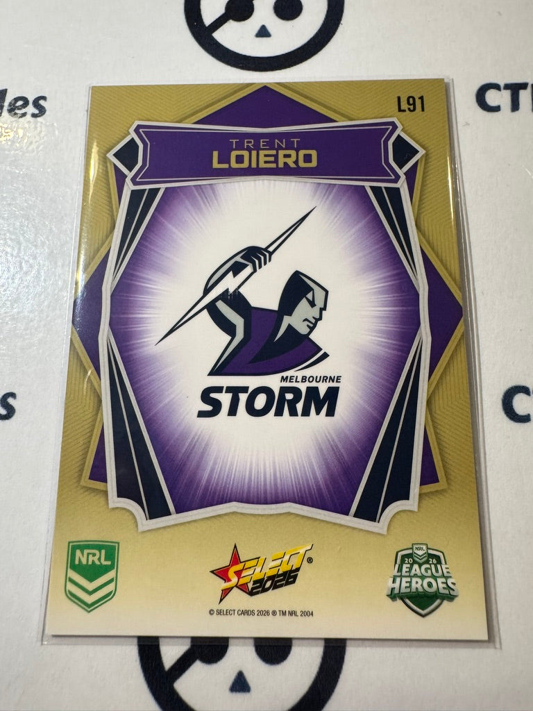2026 Select NRL League Heroes Luminous Base #L91 Trent Loiero Storm