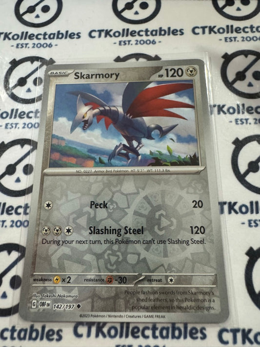 Skarmory Reverse Holo #142/197 2023 Obsidian Flames Pokemon Card