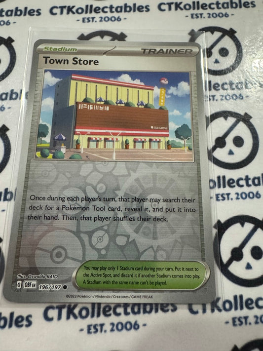 Town Store Reverse Holo #196/197 2023 Obsidian Flames Pokemon Card