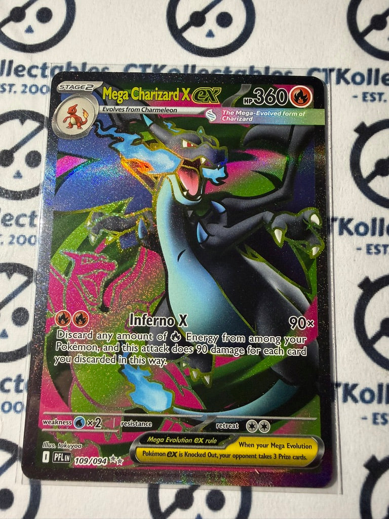 Mega Charizard X EX Full Art #121/094 Phantasmal Flames Pokemon