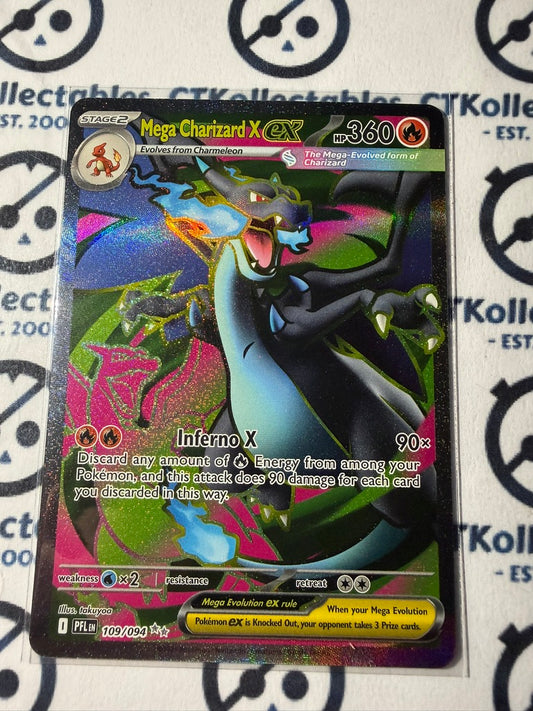 Mega Charizard X EX Full Art #121/094 Phantasmal Flames Pokemon