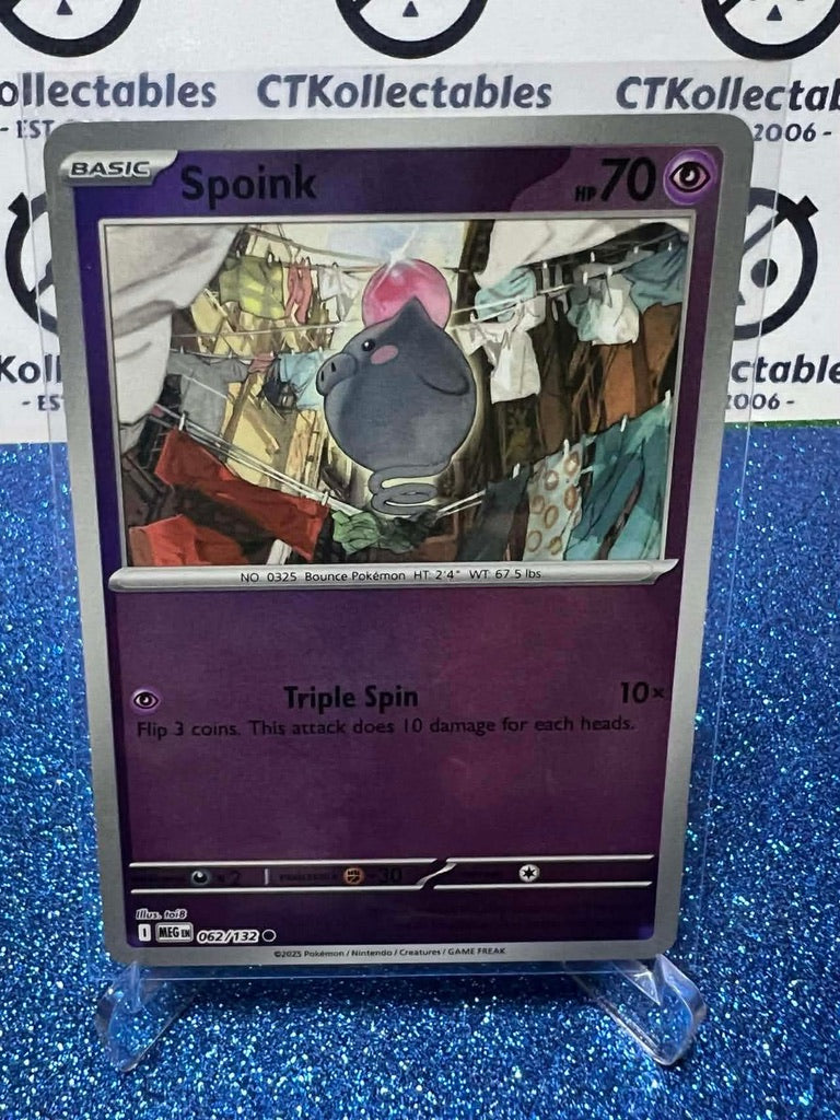Spoink Reverse Holo #062/132 Mega Evolution Pokemon