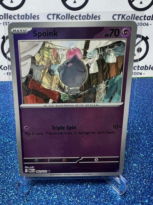 Spoink Reverse Holo #062/132 Mega Evolution Pokemon