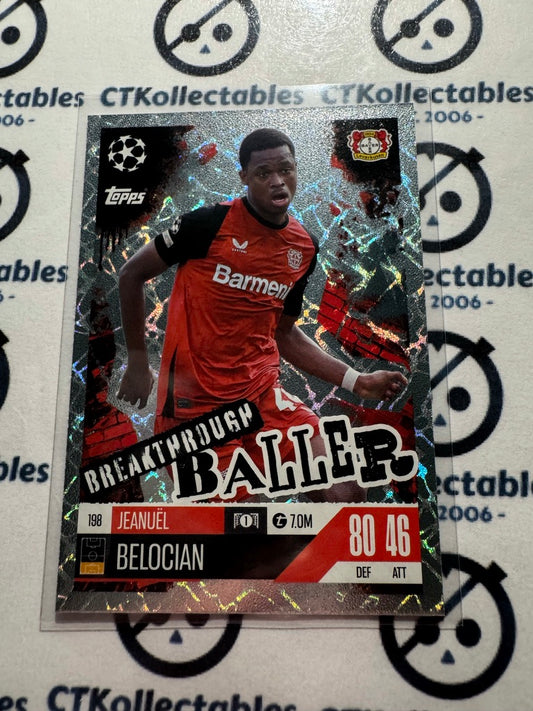 24/25 TOPPS MATCH ATTAX Jeanuel Belocian Breakthrough Baller #198