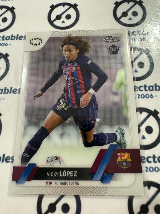 2022-23 Topps Chrome UEFA Women’s Soccer #2 Vicky Lopez RC Rookie